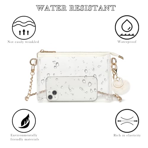 Image of YGR Womens Clear Bag for Stadium Events PVC Small Crossbody Purse for Concert, Party Sports Stadium Approved Present