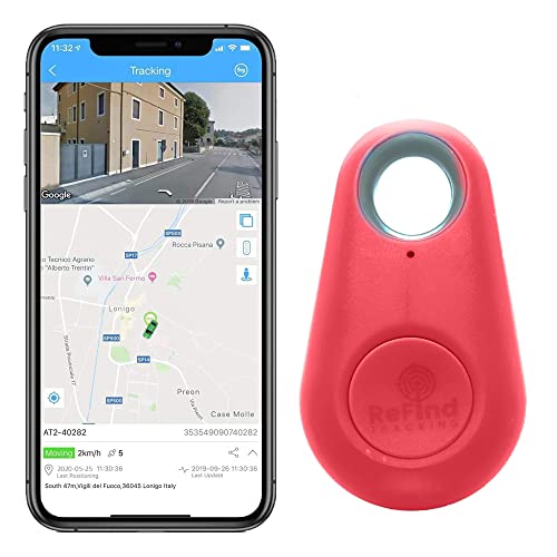 ReFind Smart Tracker for Android and iPhone. Mini GPS Tag Bluetooth 5.0 Key Finder. Samsung AirTag Alternative for Keys, Pets, Wallets and Luggage (Pink)