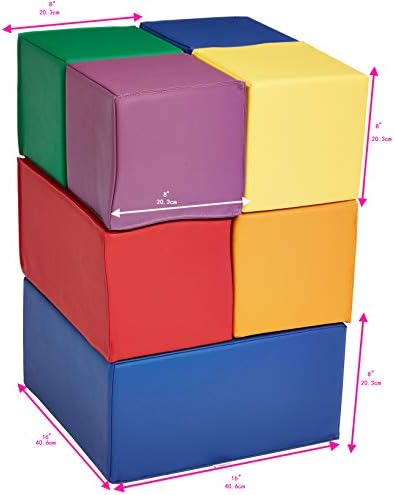 Amazon Basics Soft Play Blocks, Large Set, 7-Piece