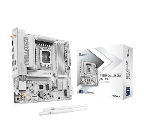 ASRock B860M Challenger WiFi White mATX Motherboard Intel Core Ultra (Series 2) DDR5 8666+ (OC) PCIe 5.0 2.5G LAN WiFi 7 Dr.MOS