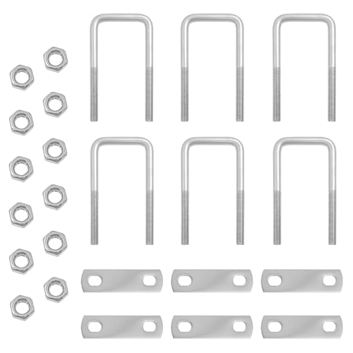 Miniatura 3 de Ttqianj 6 Pieza Pernos En U Plata M8x40x100mm,Pernos En Forma De U,Pernos En U De Acero Inoxidable Con Tuercas Y Placas Para Reparación,Barcos,Remolque