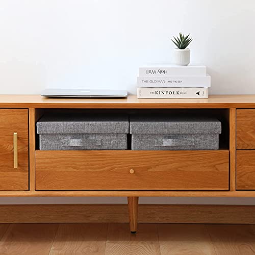 Linen Scrapbook Storage Box,14.6 '' X 13 '' X 4 '',Document Letter Box, Photo Boxes Storage ,Gray (1) #TOP6