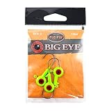 FLE-FLY Big Eye Jig Heads (3 Pack) UV Coated with Holographic Eyes, Lazer Sharp Black Nickle America