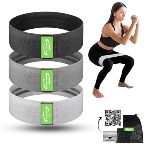 CURVYMAMI Resistance Bands for All Women with Workout Guide Included – Workout Bands Set of 3 for Glutes, Legs & Core – Non-Slip Fabric Exercise Bands for Home Fitness, Recovery, & Strength Training
