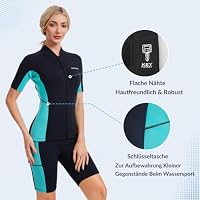 Aunua Damen Neoprenanzug Oberteil 2mm Hochelastisches Kurzarm Top – Ansicht 3