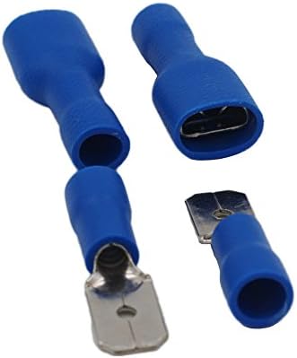 Grapelet 100x Blue Spade Connector Insulated Crimp Terminals for Electrical Wiring