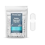 PureCaps USA - Empty Gelatin Capsules Size 3| 1,000 Separated Pills| Clear| Non-GMO Certified | SLS, Gluten, Preservative Free