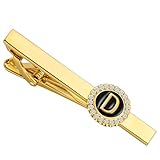 HAWSON 2.2 Inch Tie Clips for Men 18K Gold Color (A-Z Initial) for Men's Fashion Accessories Wedding Day Wearing,Men’s Jewelry or Gifts for Him,Birthday Anniversary