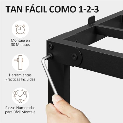Variante de Yaheetech estructura cama metálica 140×200×36 cm Negro