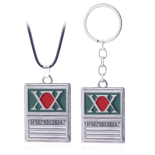 SONGCHANGJEWELRY HxH Hunter License Necklace Keychain - Anime GON Killua Kurapika Cosplay - Christmas Gift for Men and Women(hunter x)