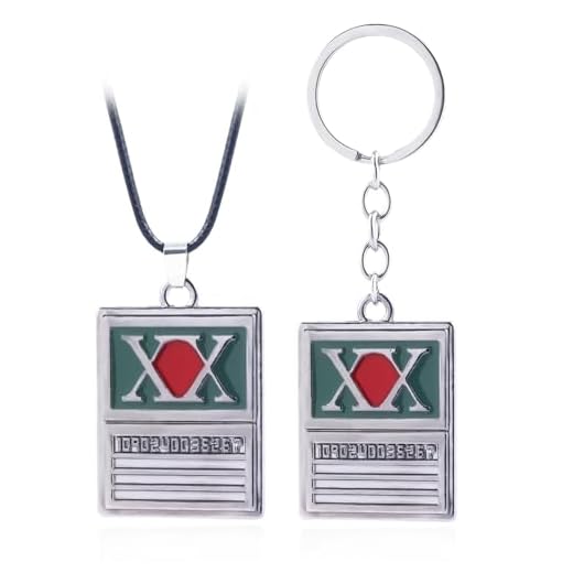 SONGCHANGJEWELRY HxH Hunter License Necklace Keychain - Anime GON Killua Kurapika Cosplay - Christmas Gift for Men and Women(hunter x hunter)