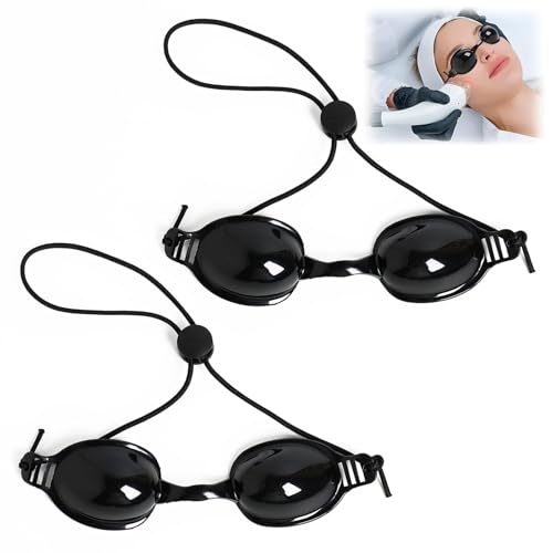 2 Pcs Sunbed Goggles IPL Safety Tanning Goggle, Adjustable Soft Thicken Infrared UV Light Protective Glasses for Home Beauty Clinic Laser Hair Removal Light Therapy 190nm-2000nm Wavelength Block