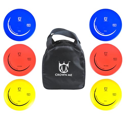 CROWN ME Disc Golf Set with 6 Discs and Starter Disc Golf Bag – Fairway Driver, Mid-Range, Putter Disc