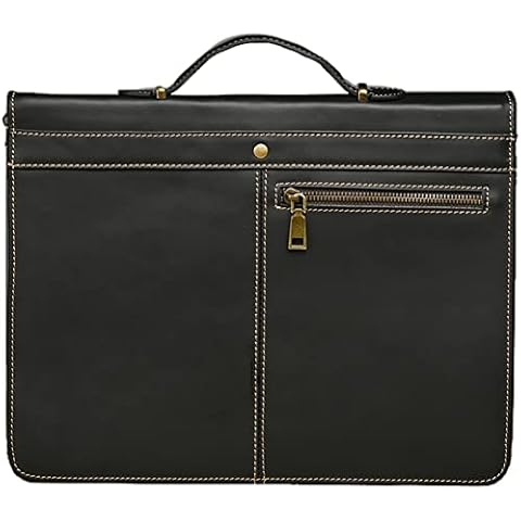 Personalized Leather Portfolio Binders - Genuine Leather Padfolio - Business Notebook Organizer - Padfolio for Men & Women w/Notepad Fit iPad Pro 12.9" / Portfolio with AirTag Holder (o-Black) Cover