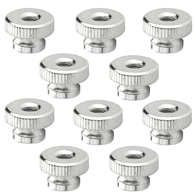 MroMax Knurled Thumb Nuts 10Pcs M4 Iron Round Hand Grip Knobs Female Threaded Knurled Nuts for 3D Printer Parts Nickel Plated Silver