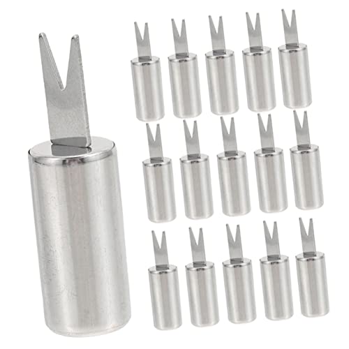 Cabilock 20Pcs Reusable Stainless Steel Corn Holders Compact Forks for Easy Eating for Picnics and Grilling and Portable Corn Cob Accessories