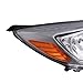 2PCS Headlights Assembly With Bulbs For 2012 2013 2014 Ford Focus SE SEL Titanium Base Hatchback Sedan Replacement Halogen Headlamps Driver and Psaaenger Side Chrome Housing Amber Reflector
