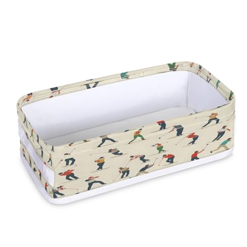 Tablerazzi Toilet Tank Topper Paper Basket with Handle, Golf Ball Bathroom Storage Basket for Organizing, Sport Golf Small Fabric Storage Bins for Bathroom Decor