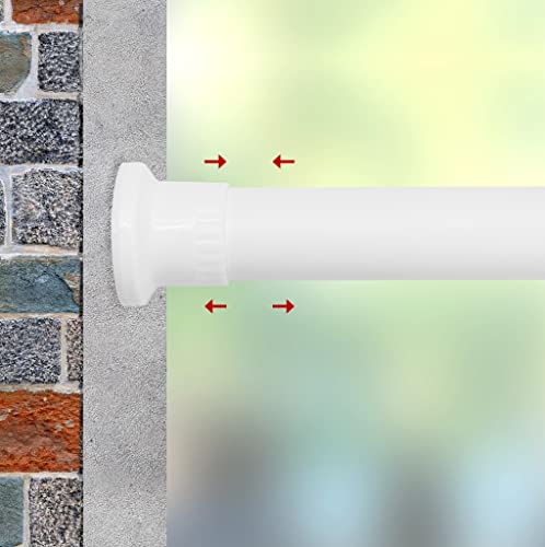Image of Refrze Room Divider Curtain Rod, Adjustable Bathroom Stall Tension Pole - White 28-43 Inch