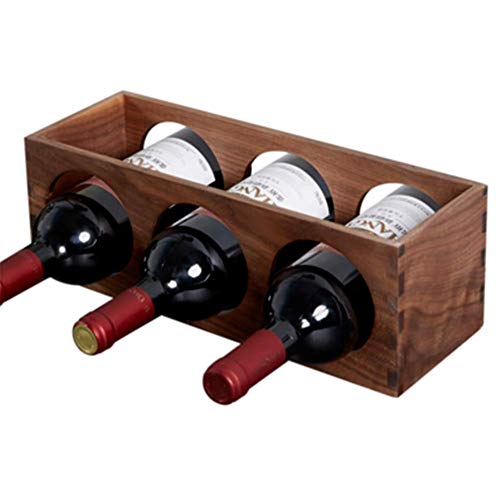 Soporte para botellas de vino de nogal natural 3 niveles miniatura 1