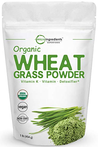 Sustainably US Grown, Organic Wheat Grass Powder, 1 Pound (16 Ounce), Rich in