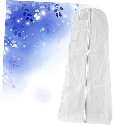 GLEAVI 1PC Wedding Dress Storage Bag Fishtail Garment Cover for Bridal Gown Nonwoven White for Photography Events and Preservation4