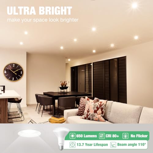 Degnju JZ-MGBR30 12 Pack Br30 Led Recessed Light Bulb, Dimmable Indoor Flood Light Bulbs Cri80 7W Equivalent 65W 2700K Soft White 650 Lumens thumb #1