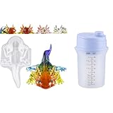 Bundle Set of Axolotl Resin Mold and Upgraded Mini Auto Resin Mixer, Hands-Free Easy Clean Epoxy Mixer with 16fl.oz Silicone Mixing Cup, Stepless Speed Continuous Electric Epoxy Resin Mixer