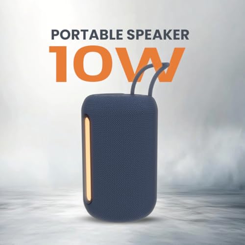 Image of JUST CORSECA Sushi Shine 10W Bluetooth Speaker | V5.3 | FM, LED Light, USB, TF, TWS | 800mAh Battery | 6-Hour Playtime | 10m Range (Blue)
