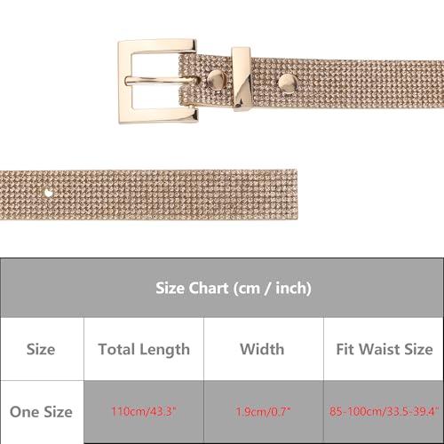 Women Rhinestone Belts, Bling Crystal Sparkly Diamond Shiny Soft Waistband for Party Jeans Dresses4