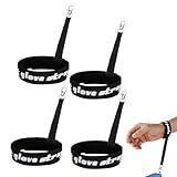 OIXEY 4 Pezzi Lacci Per Guanti Da Sci, Guinzaglio Per Guanti Da Sci, Regolabile Cinghie Per Guanti Da Sci In Poliestere Forte Elasticità, Accessori Per Sci Per Appendere I Guanti(Nero,B)