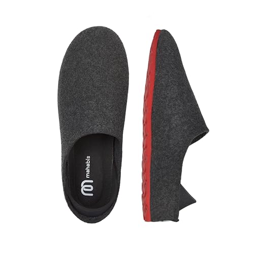mahabis Pantuflas unisex | Colección Lite | Veganas | Ultraligeras | Suela EVA | Diseño colorido audaz | Sin forro, Rojo pizarra, 39.5/40 EU