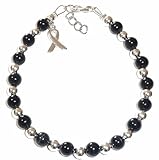 Bracelet, Melanoma - Skin Cancer - Awareness or Fundraising Campaign, Black by Hidden Hollow, (7 ¾ in.), 6mm