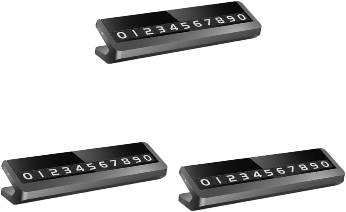 STOBOK 3pcs Parking Phone Number Tag for Easy to Install Night Light Temporary Parking Sign Grey