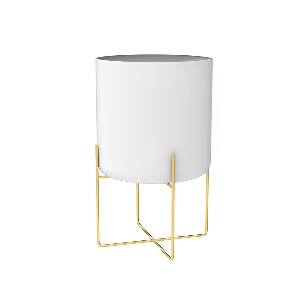 Support de plante Slish intérieur ou extérieur avec pot de fleurs blanc en métal polyvalent