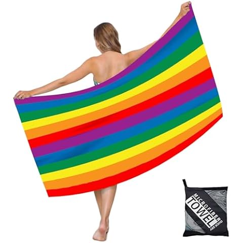 COSORO Rainbow Microfibre Beach Towel Cover