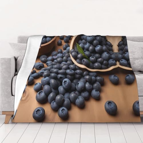 WZYCWB Blueberry Pulp Couverture en flanelle imprimée de 127 x 101,6 cm – 76,2 à 203,2 cm. Une couverture chaude pour l'automne à la maison et une couverture de voyage portable.