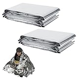 YIPFEN 2 Stück Rettungsdecke Reißfest & Wasserdicht Erste Hilfe Decken Wärmedecken für Outdoor Wandern Überleben Skifahren (130 * 210cm)