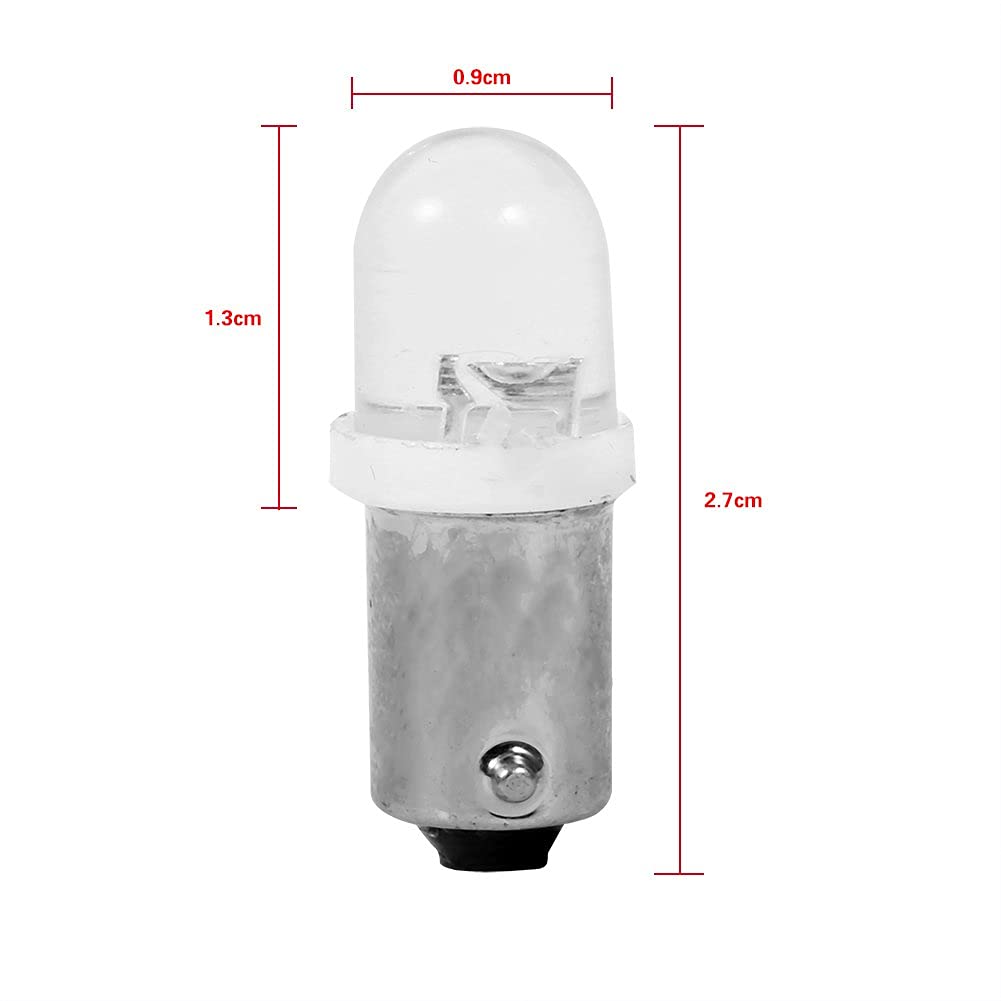 Qiilu 12V x 0.02A 20lm BA9S 8000K Cruscotto Lampadina Auto LED Bianco Cruscotto Lampadina