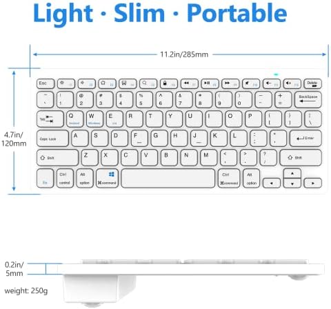 KBCASE Bluetooth Keyboard, Wireless Tablet Keyboards Compatible with Windows/Android/iOS/iPad/iPad Pro/iPad Air/iPad Mini, Samsung, iPhone and Other Bluetooth Devices