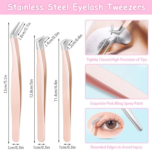 IBEQUEM Conjunto de 100 anéis de cola para extensões de cílios com 50 pincéis de cílios de cristal e