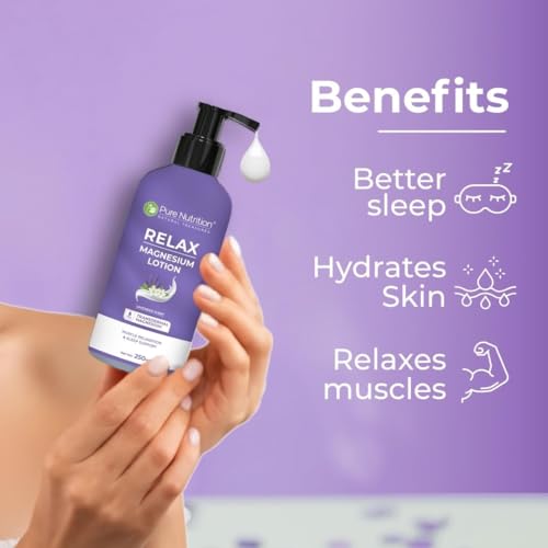 Image of Pure Nutrition Combo - Magnesium Glycinate + Zinc 120 Veg Tablets + Relax Magnesium Lotion 250ml | Supports Bone, Muscle & Nerve Health, Sleep, Stress Relief & Recovery