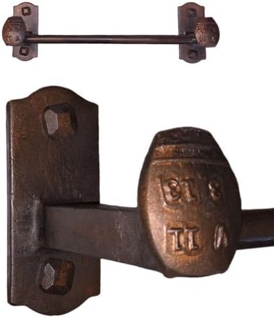 Cobre Railroad Spike Wrought Iron Towel Bar 11", Blackened Bronze Finish