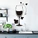 Moderne Fleur Vin Verre À Boire Sticker Cuisine Fleur Pub Bar Whisky Sticker Mural Restaurant Vinyle Mural A8 Bleu 70x47cm
