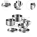 predolo Stainless Steel Utensils Camping Utensils Set Dinnerware Set Reusable Lightweight Cups Camping Cookware for Hiking Picnic