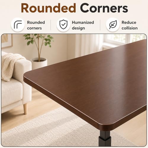 Image of Ant Esports BRAVO LT400 Multipurpose Height Adjustable Laptop Table with Wheels, Rolling Computer Desk, Portable Study Table,Home Office Desk,Mobile Workstation, Dark Walnut Top With Black Metal Frame