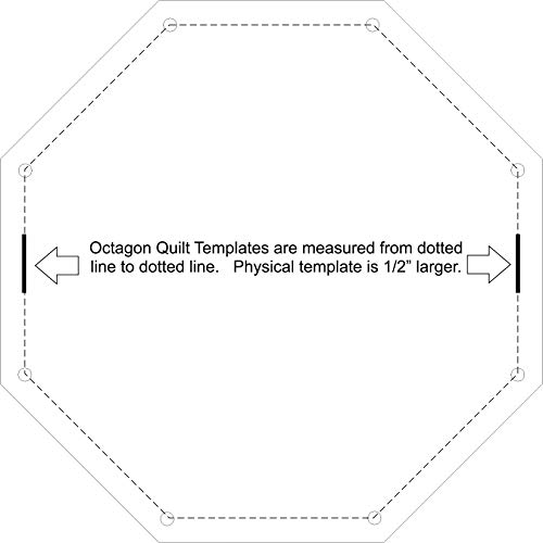 Choice of Size Acrylic Octagon Quilt Template (9