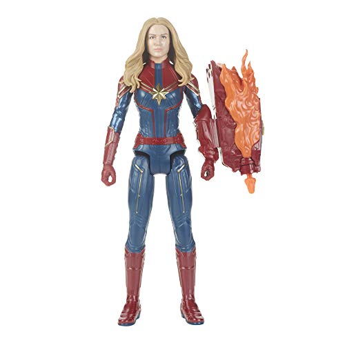 Boneco Titan Capitã Marvel, Avengers, Azul/Vermelho