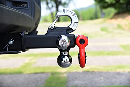 Image of TOPTOW Trailer Hitch Tri-Ball Hitch Mount with Chrome 1-7 /8-in, 2-in, 2-5 /16-in Tow Balls, 3 /4-in Tow Shackle and Tow Hook, Fit for 2 inch Trailer Hitch Receiver