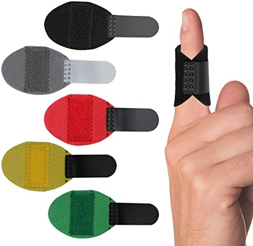 RonJea 5 Pcs Trigger Finger Splints: 5 Single Straps Finger Splint Support Brace Kit, Finger Straightener for Broken/Straightening/Aarthritis, Fits for Thumb/Middle/Ring/Index/Pinky Finger